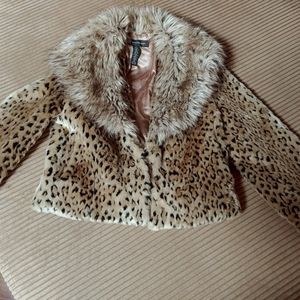 Faux leopard coat